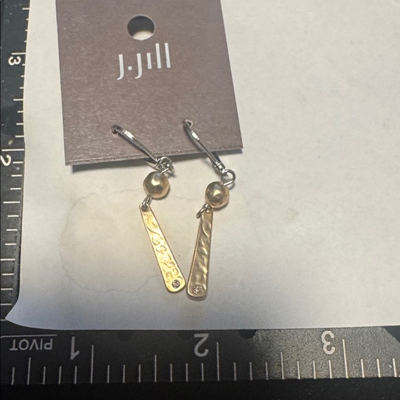 J. Jill Textured Gold Bar Dangle Earrings NWT (BJ111) - Picture 6 of 6